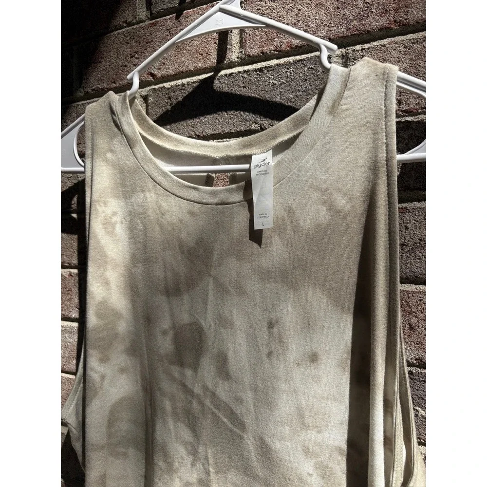 Glyder Electric‎ Tank Linen Lava Dye Open Back Knot Relaxed Fit Large - Picture 5 of 10